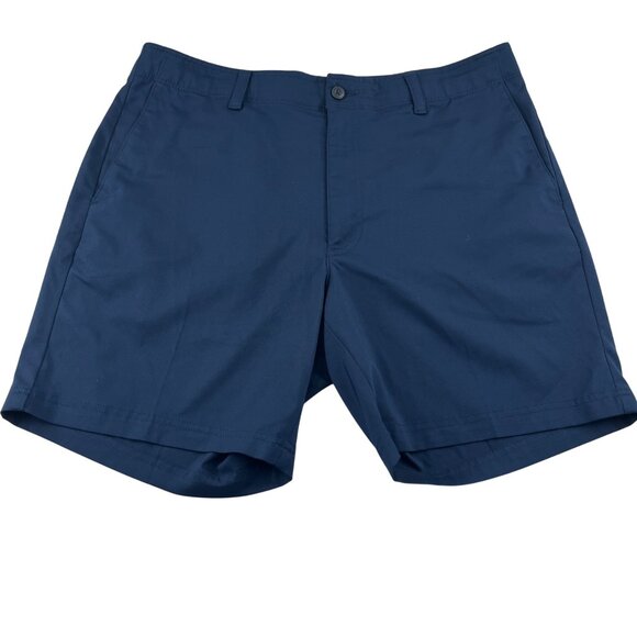 Perry Ellis Navy Blue Tour Performance Shorts Size 36 Mens Polyester/Elastane Bl - Picture 1 of 4